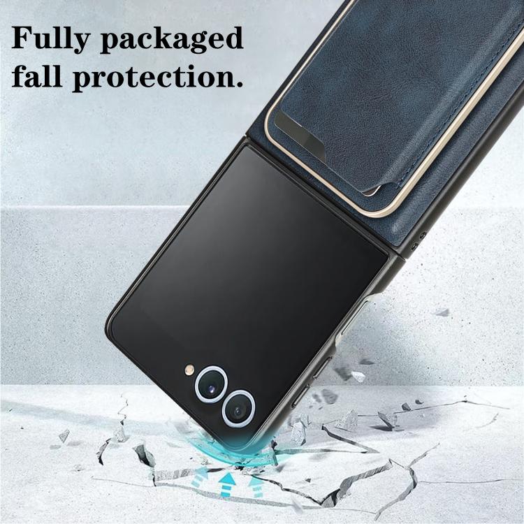 For Samsung Galaxy Z Flip7 Kalebol Slim MagSafe Ring Magnetic Card Bag Leather Phone Case