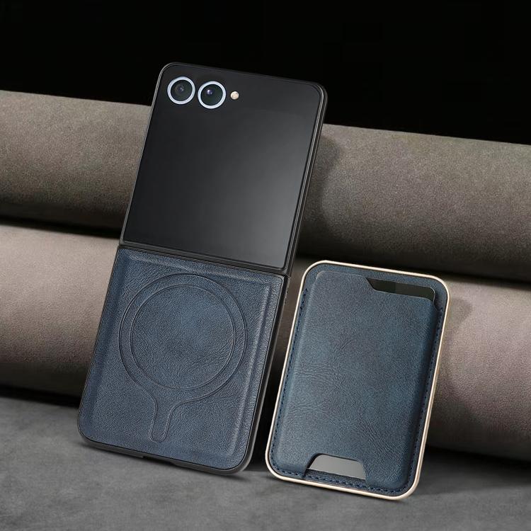 For Samsung Galaxy Z Flip7 Kalebol Slim MagSafe Ring Magnetic Card Bag Leather Phone Case
