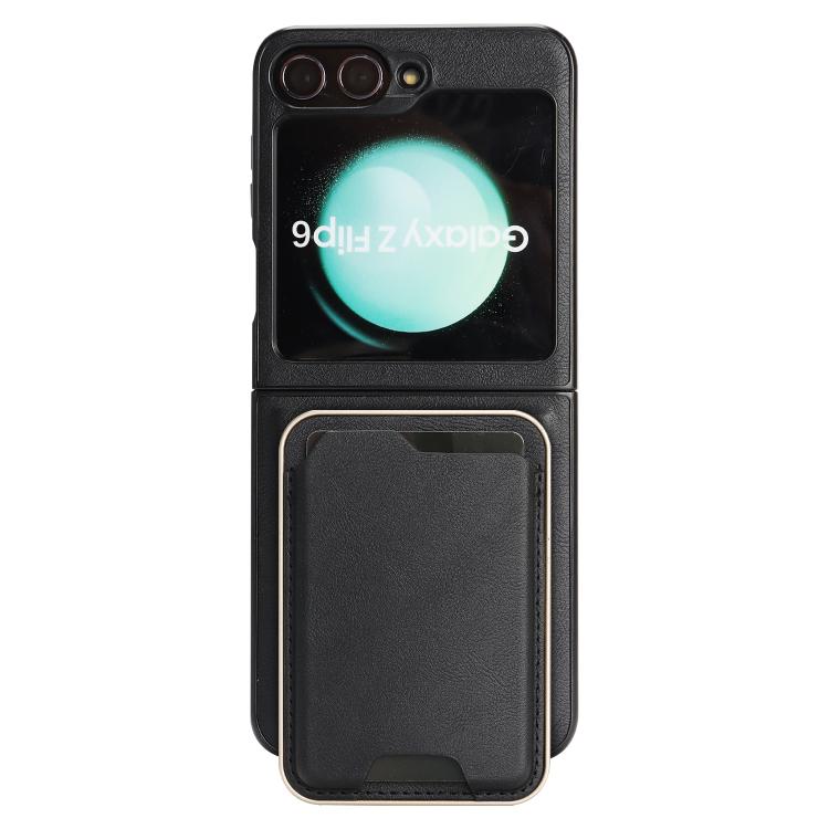 For Samsung Galaxy Z Flip6 / Flip7 FE Kalebol Slim MagSafe Ring Magnetic Card Bag Leather Phone Case
