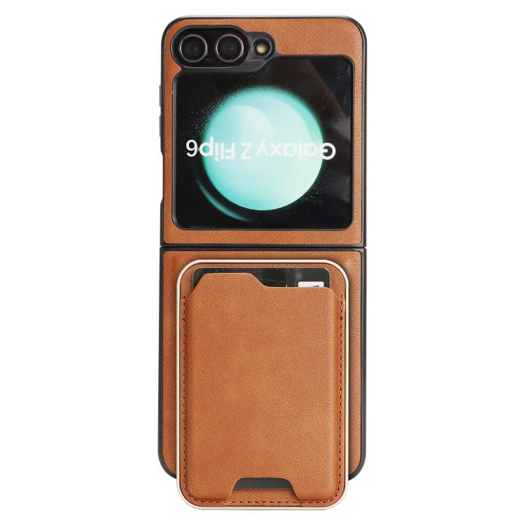 For Samsung Galaxy Z Flip6 / Flip7 FE Kalebol Slim MagSafe Ring Magnetic Card Bag Leather Phone Case