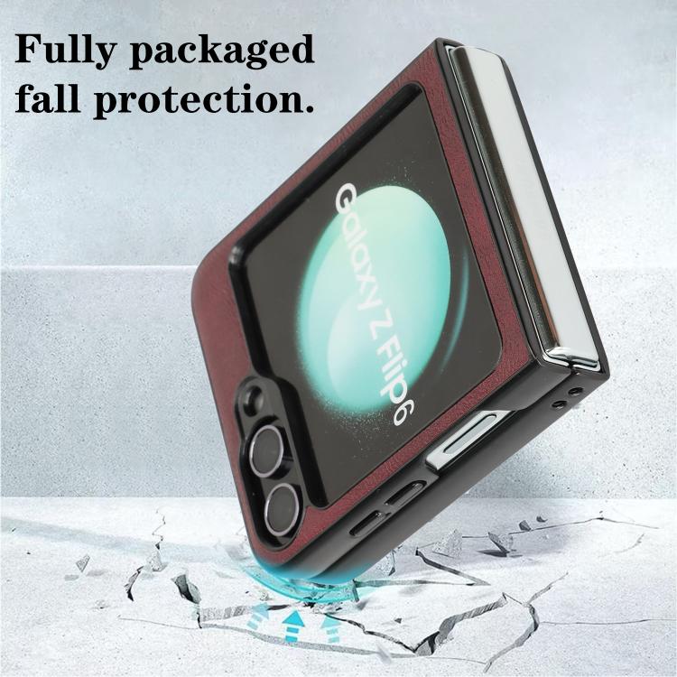 For Samsung Galaxy Z Flip6 / Flip7 FE Kalebol Slim MagSafe Ring Magnetic Card Bag Leather Phone Case