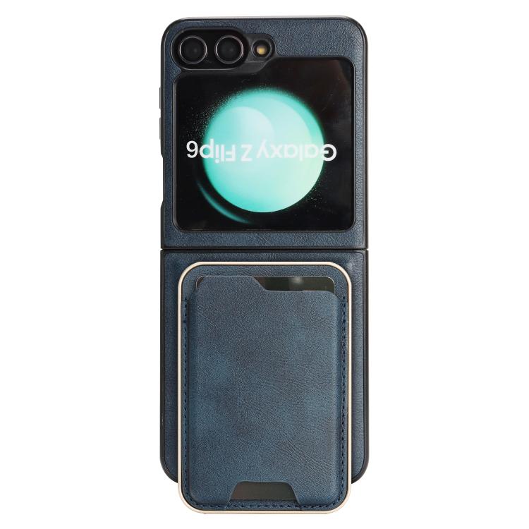 For Samsung Galaxy Z Flip6 / Flip7 FE Kalebol Slim MagSafe Ring Magnetic Card Bag Leather Phone Case
