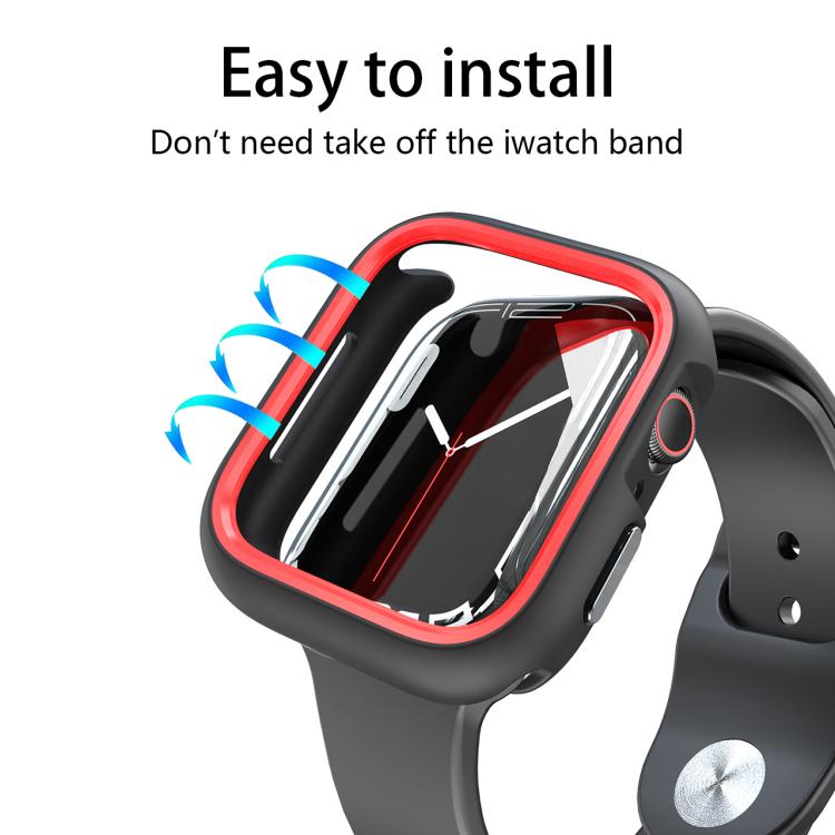 For Apple Watch Series 6 / 5 / 4 / SE 3 / SE 2 / SE 1 44mm / 9 / 8 / 7 45mm Two-Color Half Wrap PC Protective Case