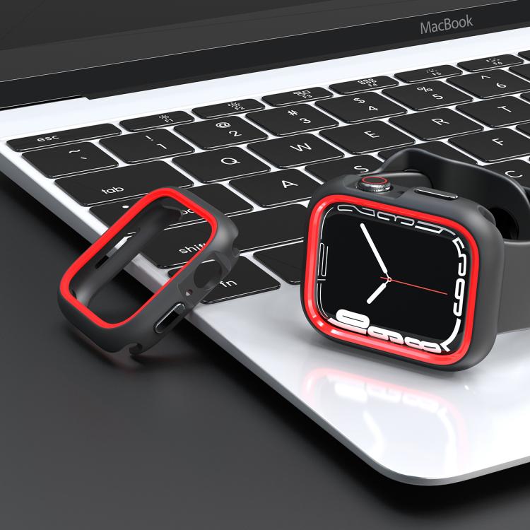 For Apple Watch Series 6 / 5 / 4 / SE 3 / SE 2 / SE 1 44mm / 9 / 8 / 7 45mm Two-Color Half Wrap PC Protective Case