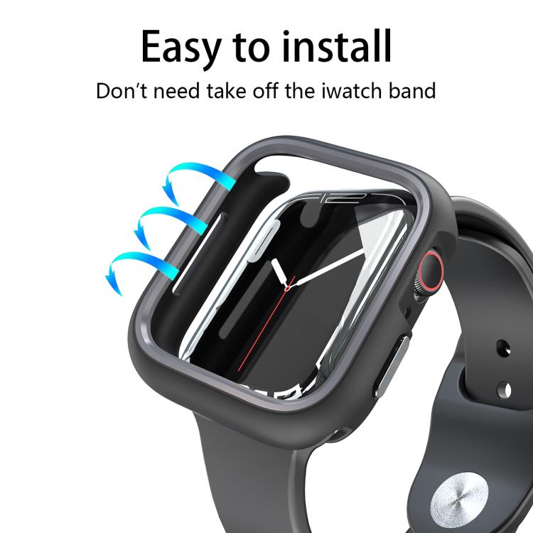 For Apple Watch Series 6 / 5 / 4 / SE 3 / SE 2 / SE 1 44mm / 9 / 8 / 7 45mm Two-Color Half Wrap PC Protective Case
