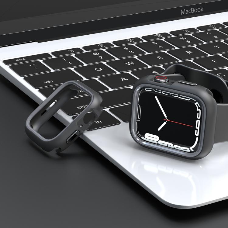 For Apple Watch Series 6 / 5 / 4 / SE 3 / SE 2 / SE 1 44mm / 9 / 8 / 7 45mm Two-Color Half Wrap PC Protective Case