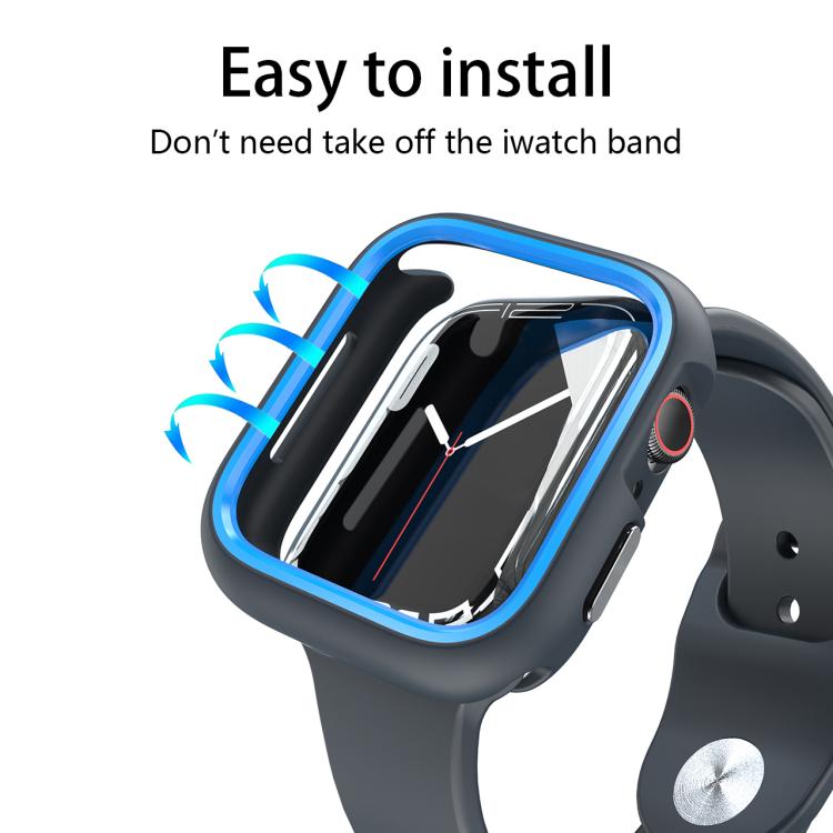 For Apple Watch Series 6 / 5 / 4 / SE 3 / SE 2 / SE 1 44mm / 9 / 8 / 7 45mm Two-Color Half Wrap PC Protective Case