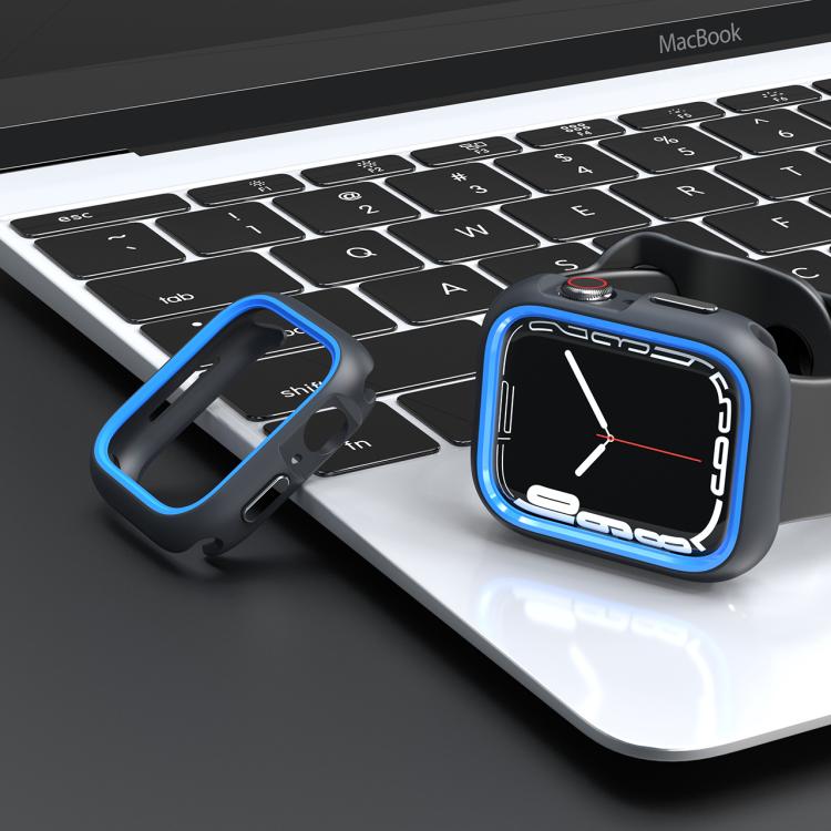 For Apple Watch Series 6 / 5 / 4 / SE 3 / SE 2 / SE 1 44mm / 9 / 8 / 7 45mm Two-Color Half Wrap PC Protective Case
