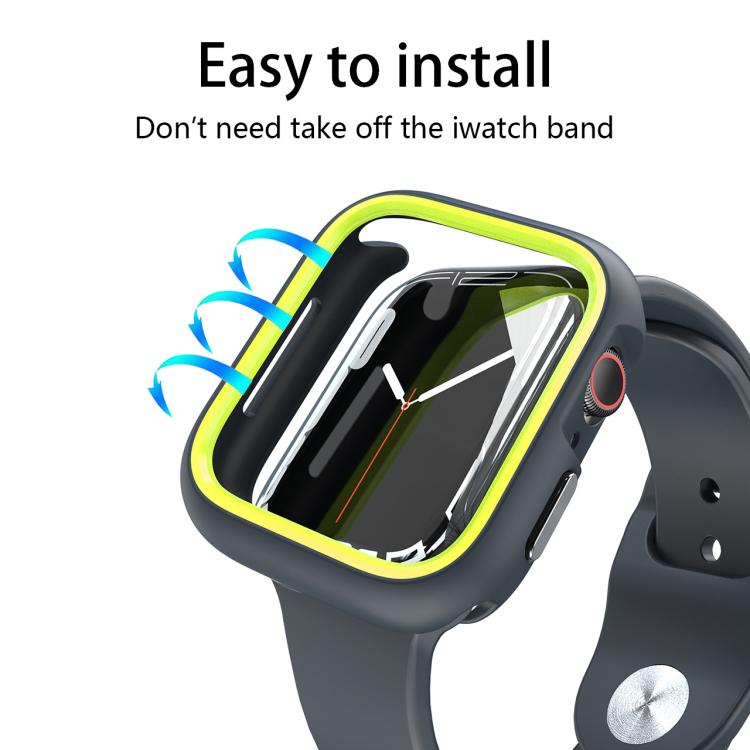 For Apple Watch Series 6 / 5 / 4 / SE 3 / SE 2 / SE 1 44mm / 9 / 8 / 7 45mm Two-Color Half Wrap PC Protective Case