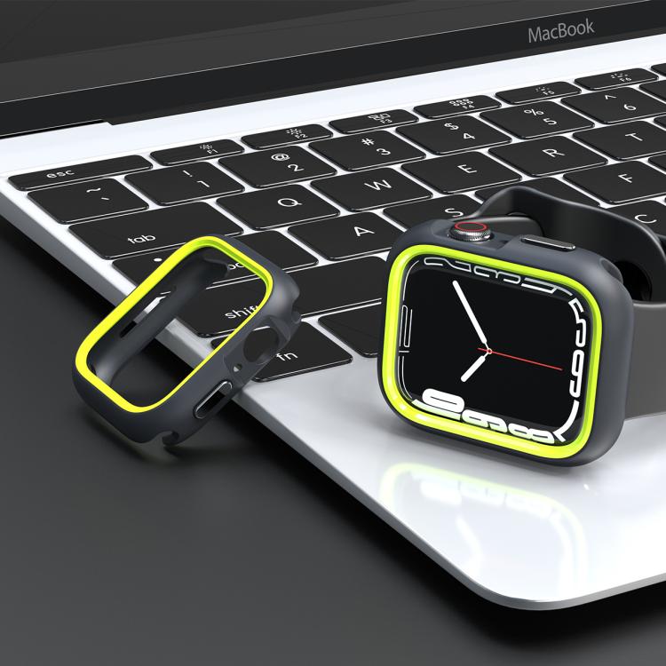 For Apple Watch Series 6 / 5 / 4 / SE 3 / SE 2 / SE 1 44mm / 9 / 8 / 7 45mm Two-Color Half Wrap PC Protective Case
