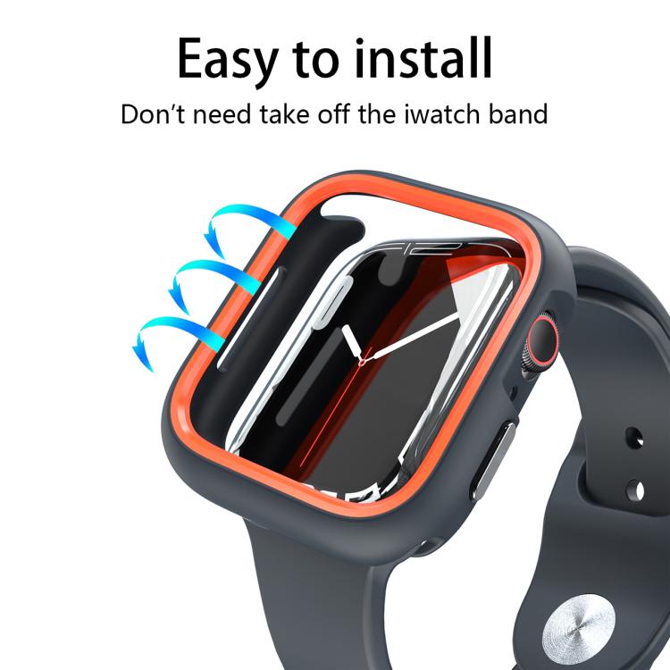 For Apple Watch Series 6 / 5 / 4 / SE 3 / SE 2 / SE 1 44mm / 9 / 8 / 7 45mm Two-Color Half Wrap PC Protective Case