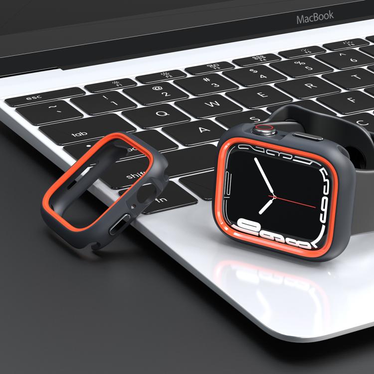 For Apple Watch Series 6 / 5 / 4 / SE 3 / SE 2 / SE 1 44mm / 9 / 8 / 7 45mm Two-Color Half Wrap PC Protective Case