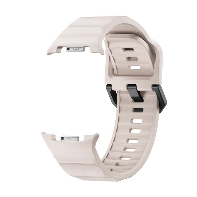 For Samsung Galaxy Watch8 / Watch8 Classic Wave Black Buckle Silicone Watch Band