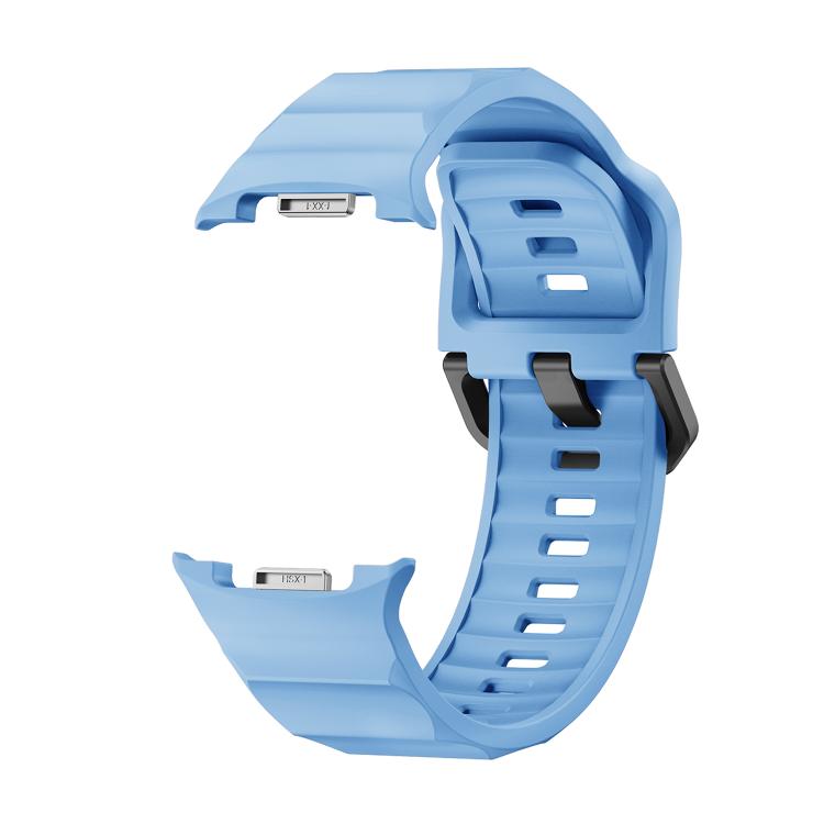 For Samsung Galaxy Watch8 / Watch8 Classic Wave Black Buckle Silicone Watch Band