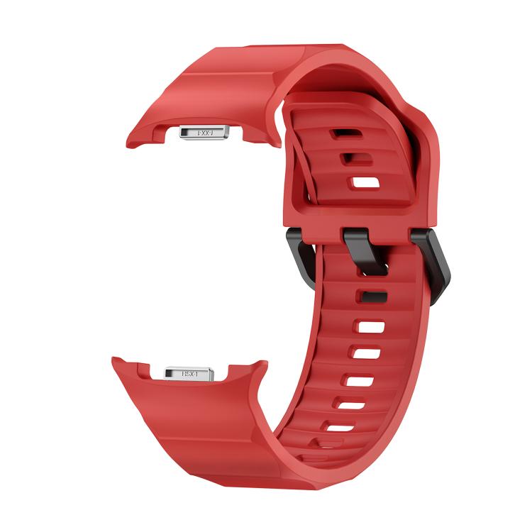 For Samsung Galaxy Watch8 / Watch8 Classic Wave Black Buckle Silicone Watch Band