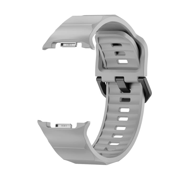 For Samsung Galaxy Watch8 / Watch8 Classic Wave Black Buckle Silicone Watch Band