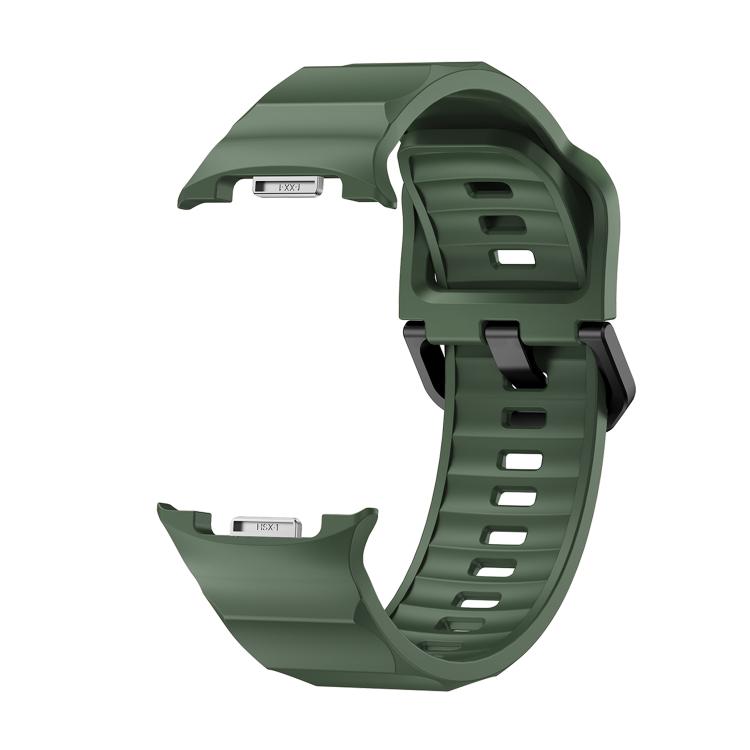 For Samsung Galaxy Watch8 / Watch8 Classic Wave Black Buckle Silicone Watch Band