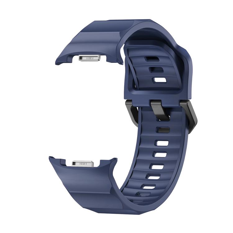 For Samsung Galaxy Watch8 / Watch8 Classic Wave Black Buckle Silicone Watch Band