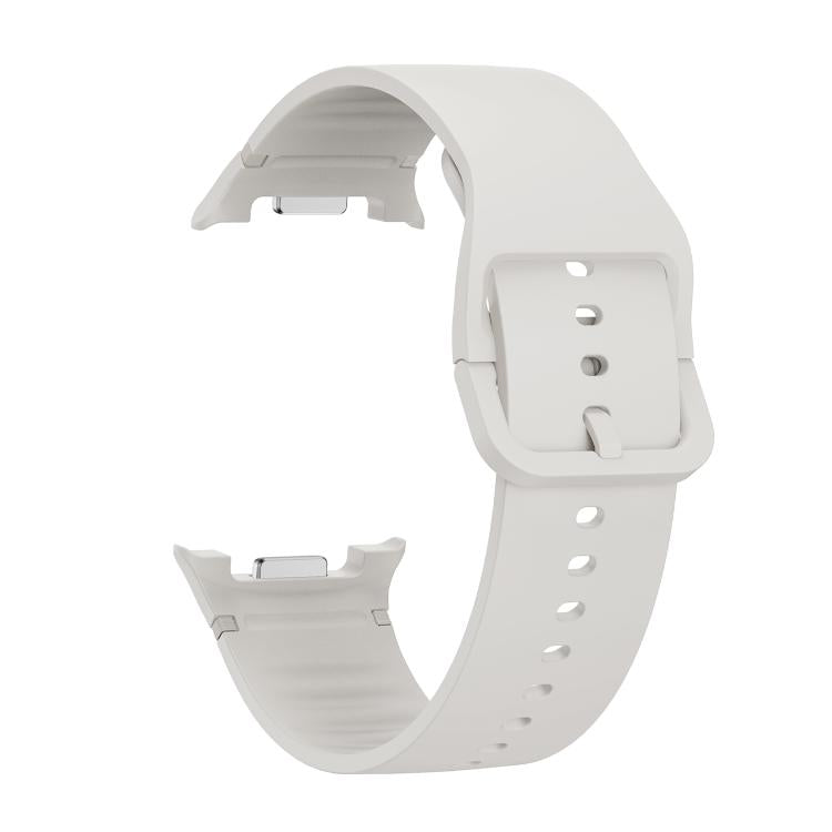 For Samsung Galaxy Watch8 / Watch8 Classic Solid Color Stitched Silicone Watch Band, Size:S