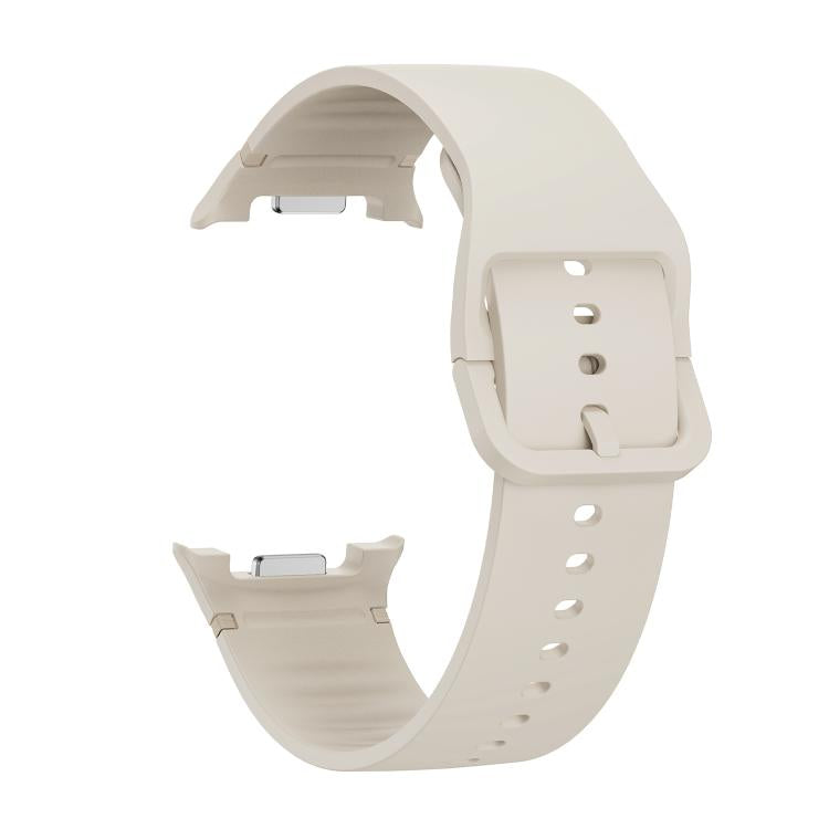 For Samsung Galaxy Watch8 / Watch8 Classic Solid Color Stitched Silicone Watch Band, Size:S
