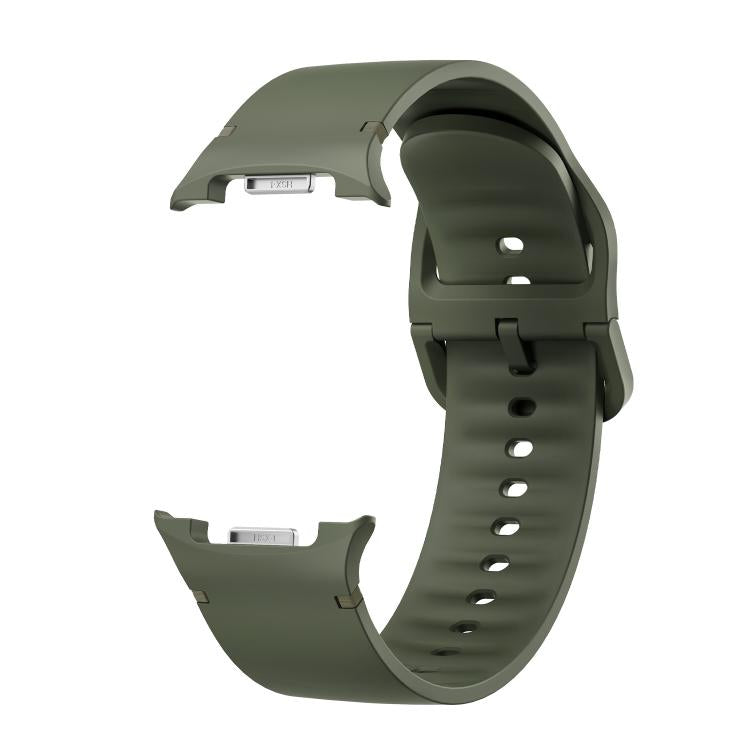 For Samsung Galaxy Watch8 / Watch8 Classic Solid Color Stitched Silicone Watch Band, Size:S