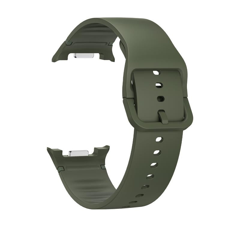 For Samsung Galaxy Watch8 / Watch8 Classic Solid Color Stitched Silicone Watch Band, Size:S