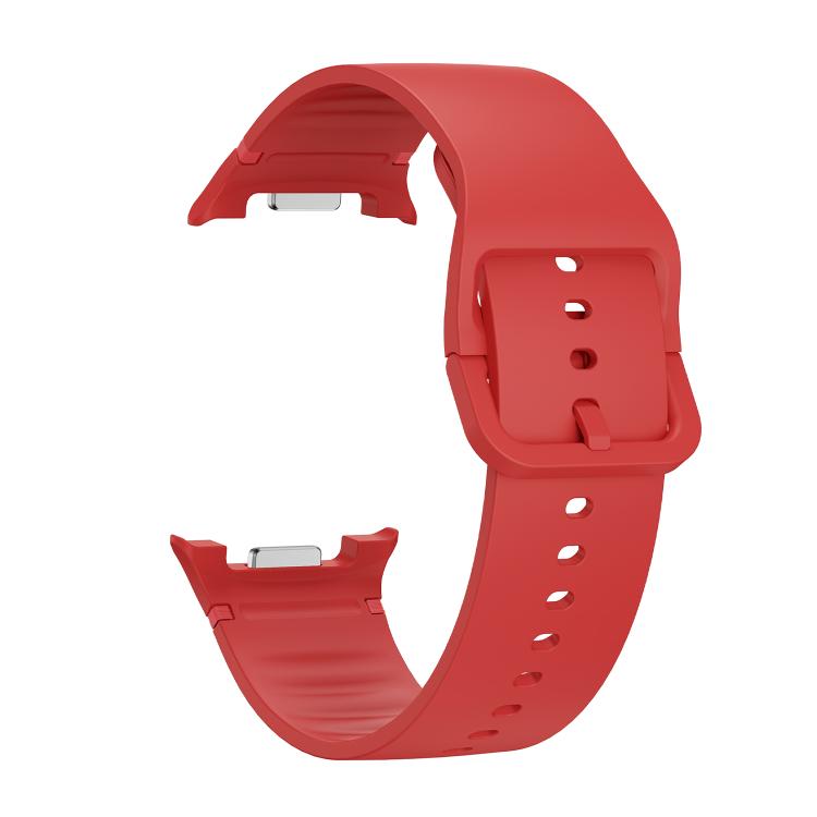 For Samsung Galaxy Watch8 / Watch8 Classic Solid Color Stitched Silicone Watch Band, Size:M