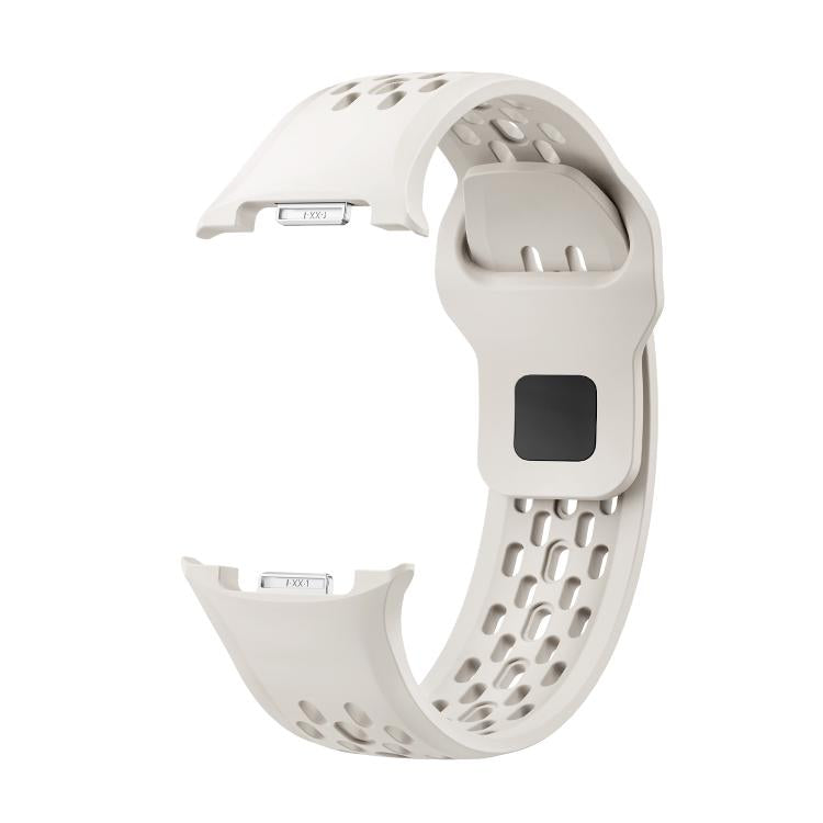 For Samsung Galaxy Watch8 / Watch8 Classic Hole Style Black Reverse Buckle Silicone Watch Band