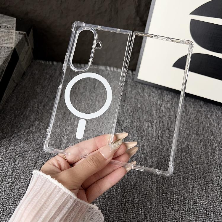 For Samsung Galaxy Z Fold7 5G Clear MagSafe Four-corner Anti-fall Phone Case - Transparent