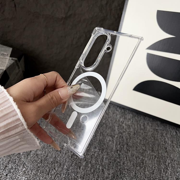 For Samsung Galaxy Z Fold7 5G Clear MagSafe Four-corner Anti-fall Phone Case - Transparent