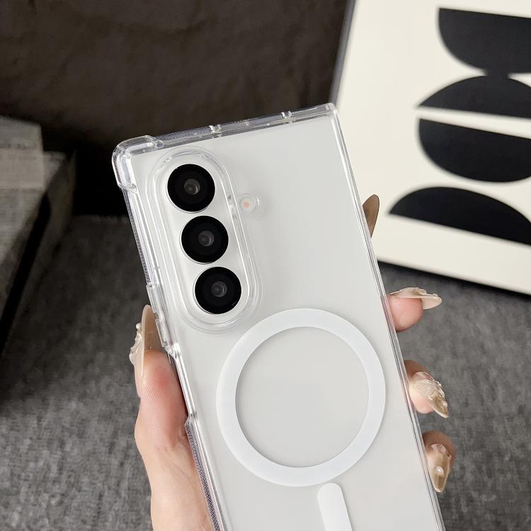 For Samsung Galaxy Z Fold7 5G Clear MagSafe Four-corner Anti-fall Phone Case - Transparent