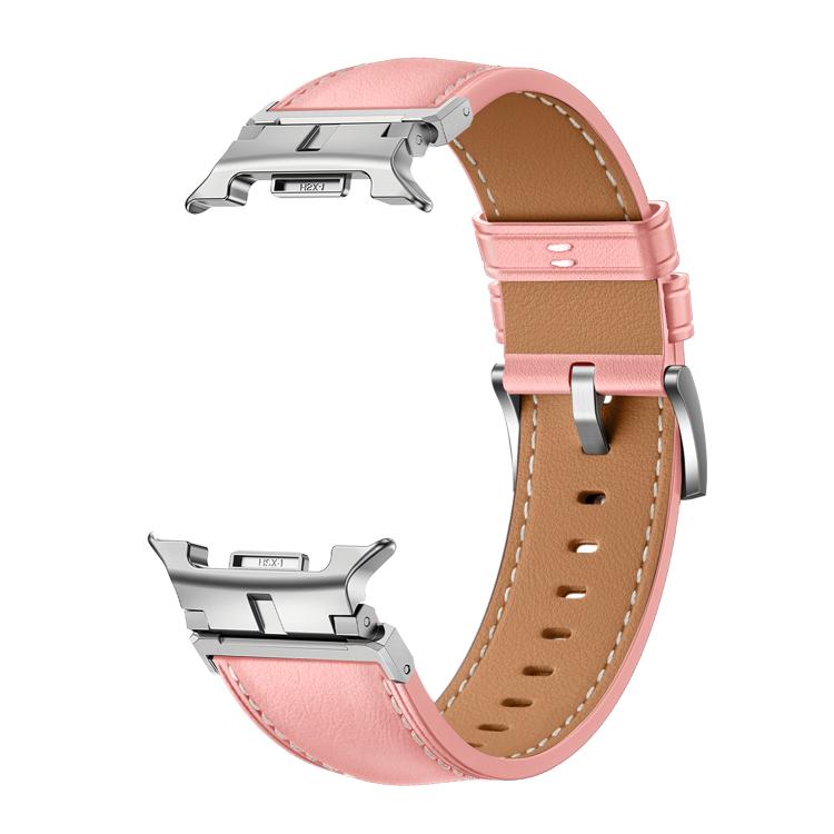 For Samsung Galaxy Watch8 / Watch8 Classic Metal Head Connector Genuine Leather Watch Band