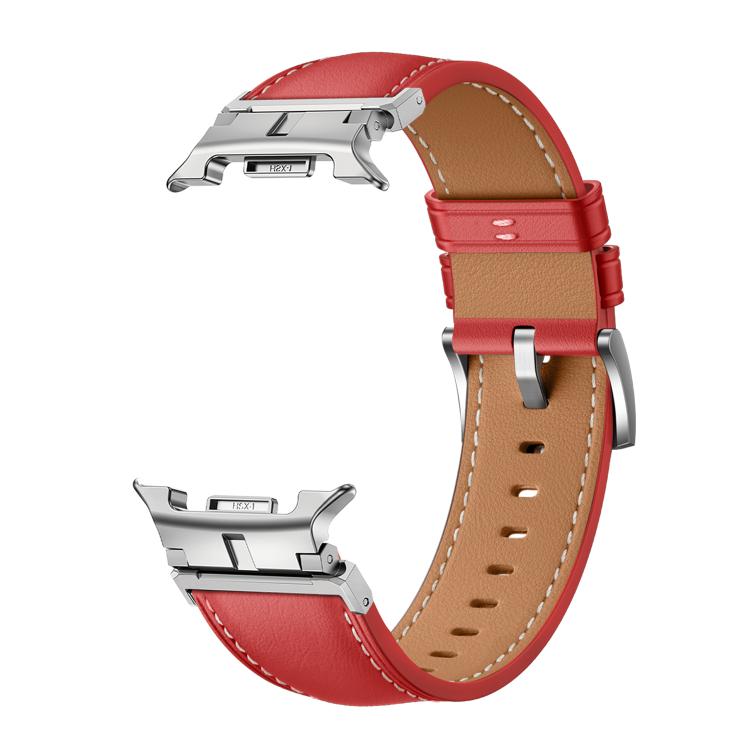 For Samsung Galaxy Watch8 / Watch8 Classic Metal Head Connector Genuine Leather Watch Band