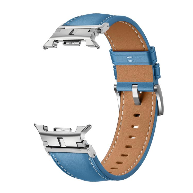 For Samsung Galaxy Watch8 / Watch8 Classic Metal Head Connector Genuine Leather Watch Band