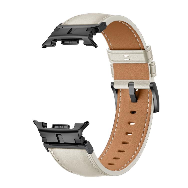 For Samsung Galaxy Watch8 / Watch8 Classic Metal Head Connector Genuine Leather Watch Band