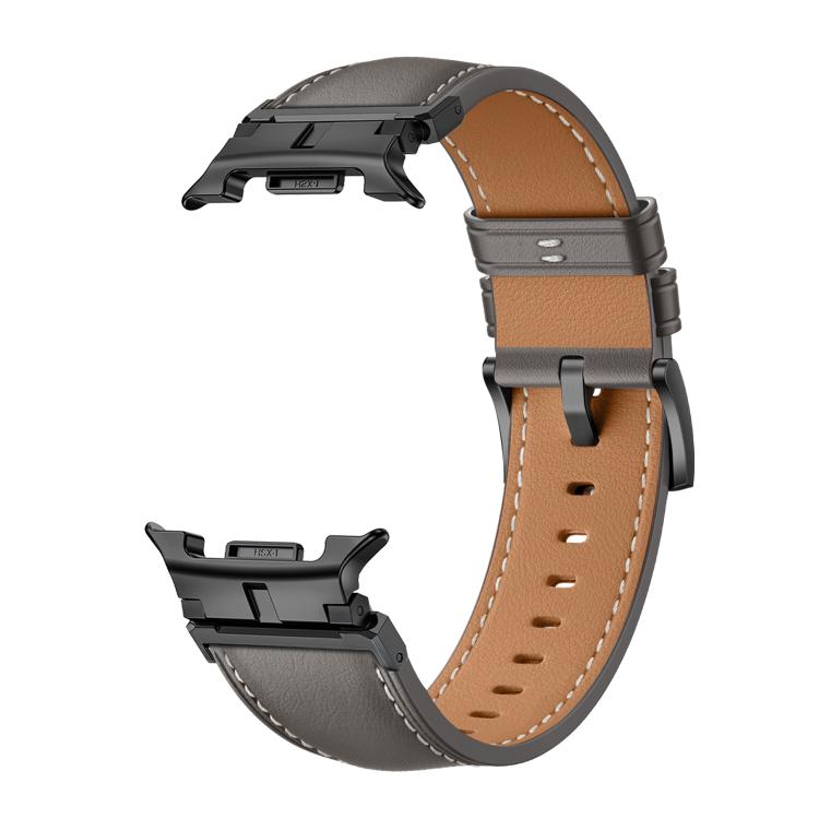 For Samsung Galaxy Watch8 / Watch8 Classic Metal Head Connector Genuine Leather Watch Band