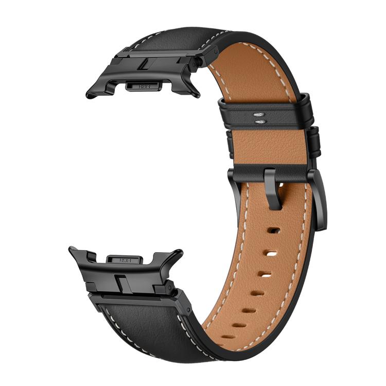 For Samsung Galaxy Watch8 / Watch8 Classic Metal Head Connector Genuine Leather Watch Band