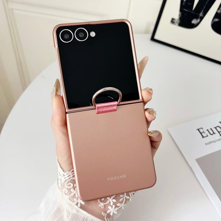 For Galaxy Z Flip7 5G Electricplating Ring Buckle Folding Phone Case