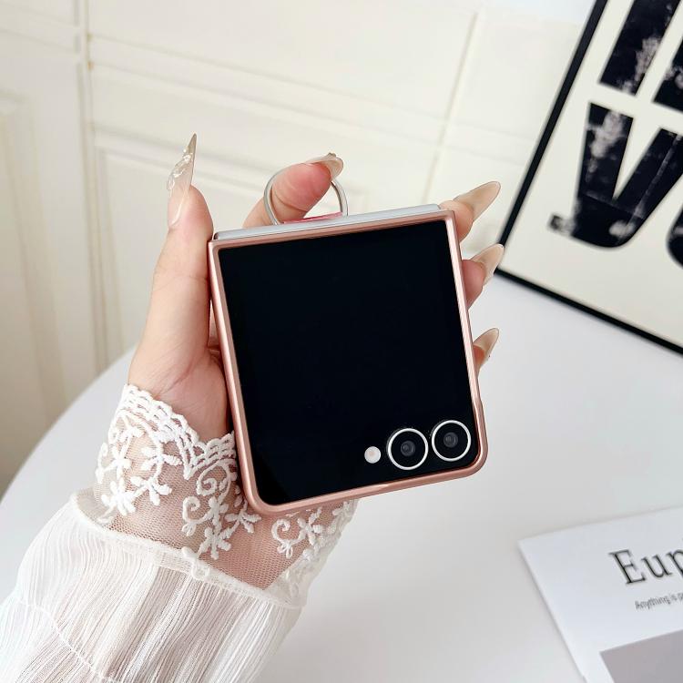 For Galaxy Z Flip7 5G Electricplating Ring Buckle Folding Phone Case