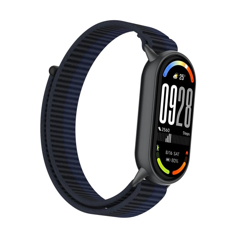 For Xiaomi Smart Band 10 / 9 / 8 Integrated Nylon Loop Hook And Loop Fastener Watch Band