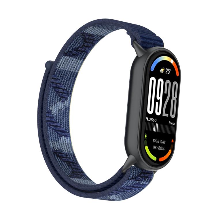 For Xiaomi Smart Band 10 / 9 / 8 Integrated Nylon Loop Hook And Loop Fastener Watch Band
