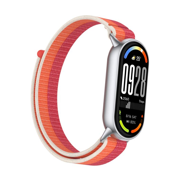 For Xiaomi Smart Band 10 / 9 / 8 Integrated Nylon Loop Hook And Loop Fastener Watch Band