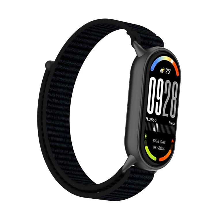 For Xiaomi Smart Band 10 / 9 / 8 Integrated Nylon Loop Hook And Loop Fastener Watch Band