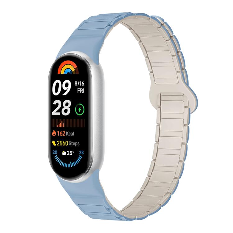 For Xiaomi Smart Band 10 / 9 / 8 Tri-beads Magnetic Silicone Watch Band
