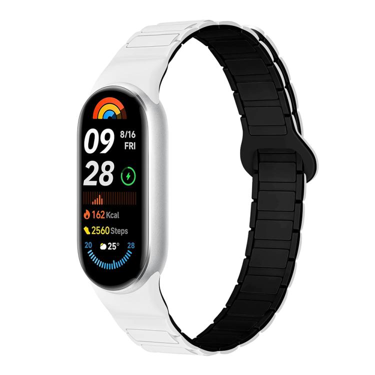 For Xiaomi Smart Band 10 / 9 / 8 Tri-beads Magnetic Silicone Watch Band