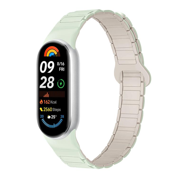 For Xiaomi Smart Band 10 / 9 / 8 Tri-beads Magnetic Silicone Watch Band