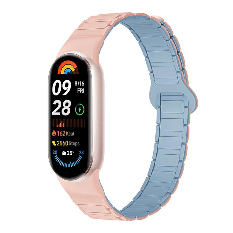 For Xiaomi Smart Band 10 / 9 / 8 Tri-beads Magnetic Silicone Watch Band