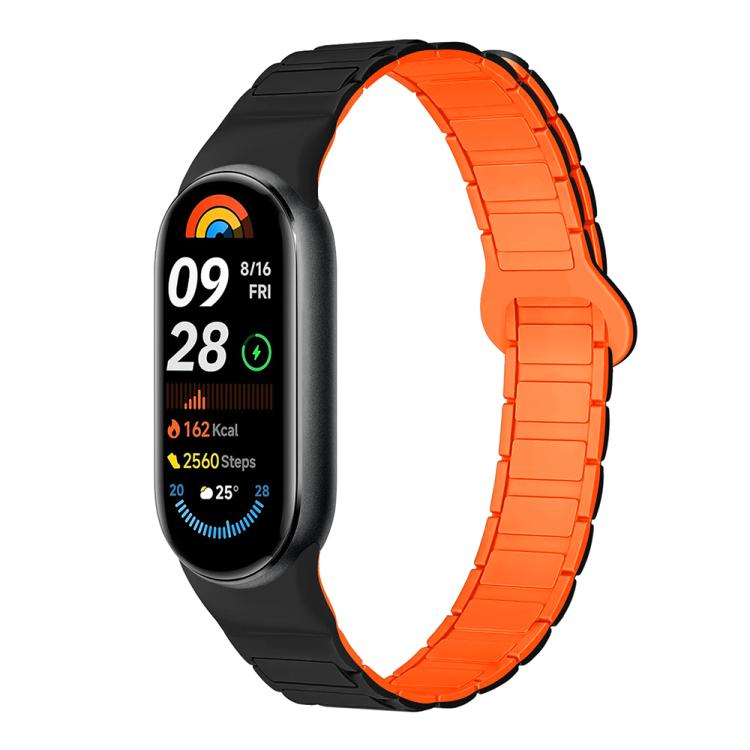 For Xiaomi Smart Band 10 / 9 / 8 Tri-beads Magnetic Silicone Watch Band