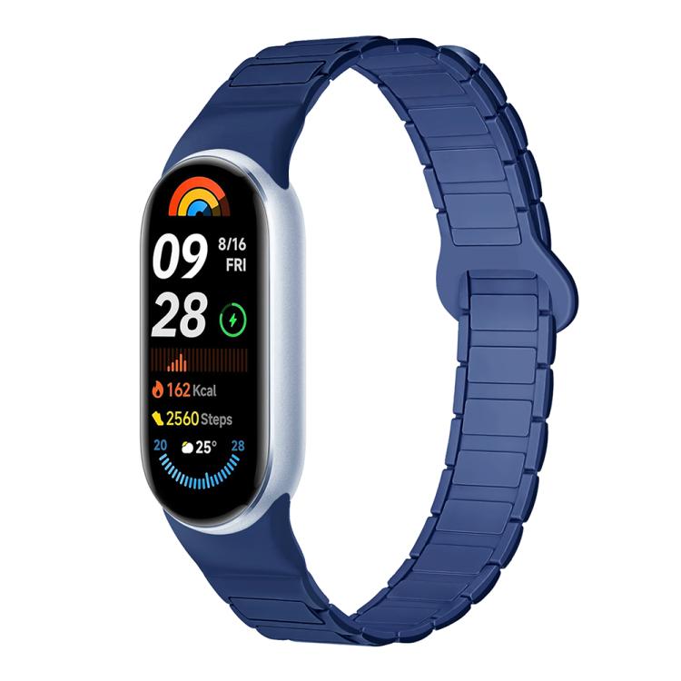 For Xiaomi Smart Band 10 / 9 / 8 Tri-beads Magnetic Silicone Watch Band