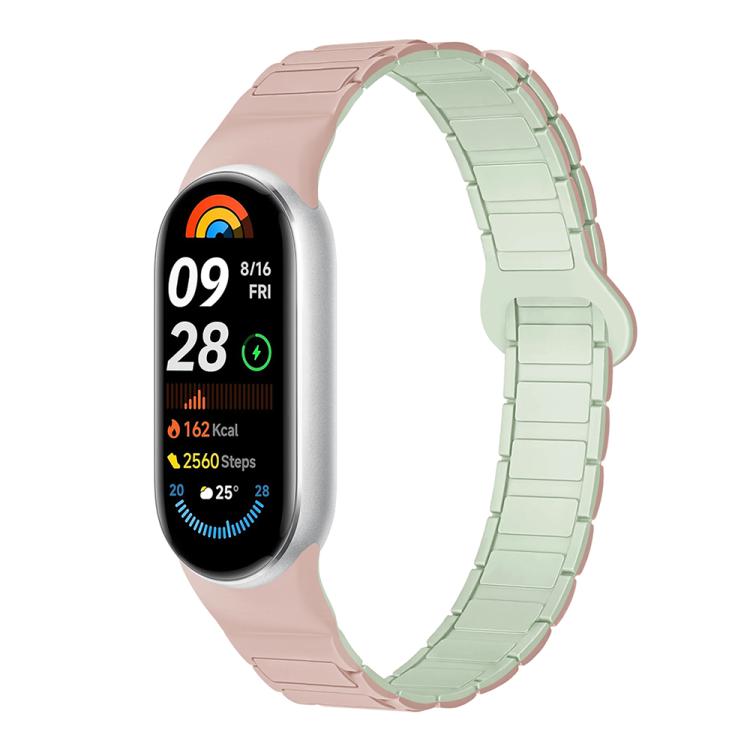 For Xiaomi Smart Band 10 / 9 / 8 Tri-beads Magnetic Silicone Watch Band